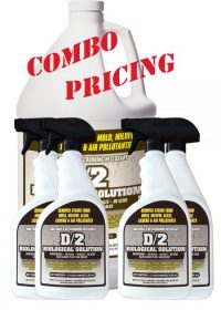 D/2 Bio Combo- 1 Gallon & 4 Quart (each 32 oz) Reusable Spray Bottles