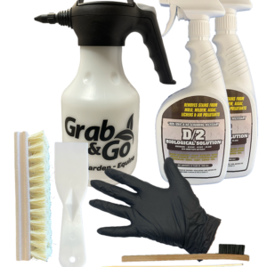 Gravestone Cleaning Kit Apprentice with Small Block Brush (2 Quarts of D/2 Biological Solution)