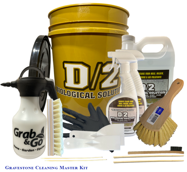 Gravestone Cleaning Kit Master (1 Gallon & 2 Quarts of D/2 Biological Solution)