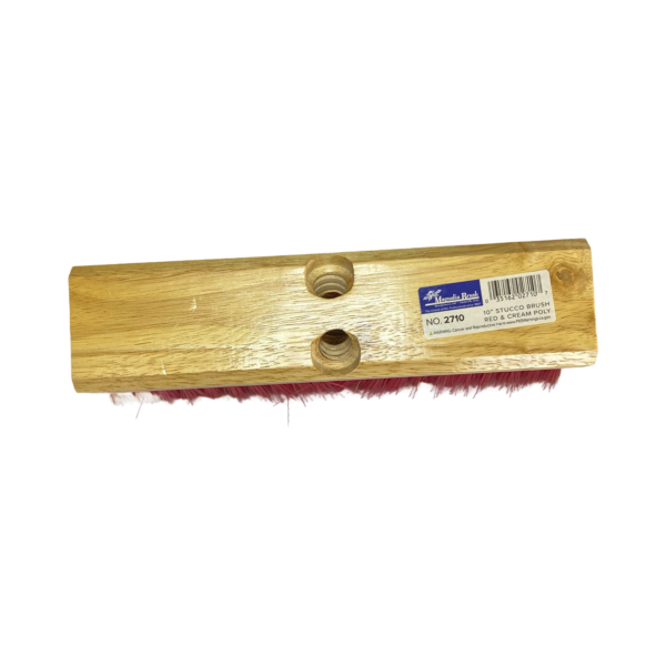 10" Red & Cream Plastic Stucco Applicator Brush #2710 - Image 2