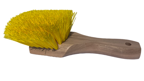8" Hardwood Fender Brush - Yellow Plastic #68-C - Image 2