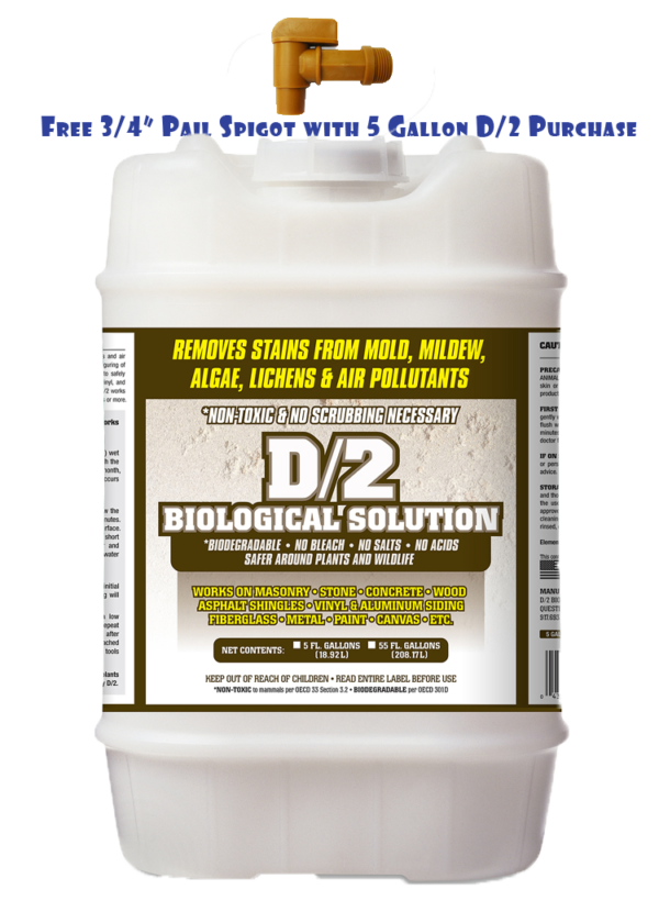 D/2 Biological Solution - 5 Gallon Size with Free 3/4" Spigot