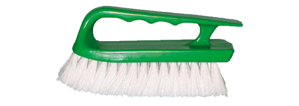 6 1/2" Handle Scrub White Poly #167