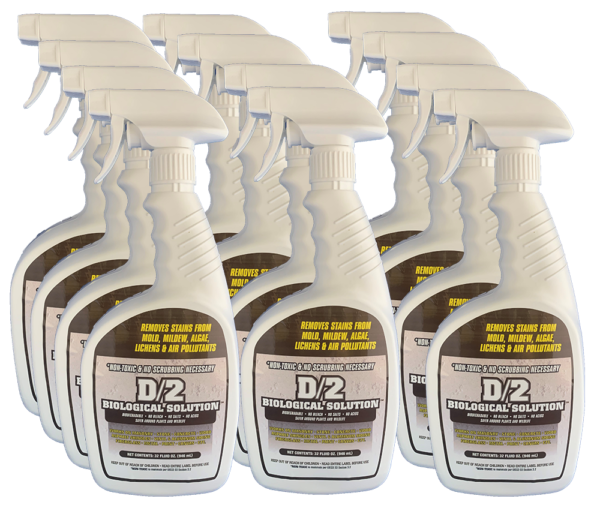D/2 Biological Solution 12 Quart Case (Each 32oz Reusable Spray Bottles)