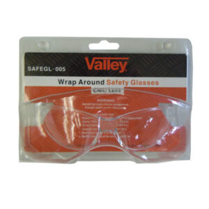 Valley Wrap Around Safety Glasses, Clear Lens #SAFEGL-005