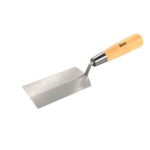 STAINLESS STEEL MARGIN TROWEL - 5" X 1 1/2" WITH WOOD HANDLE #70-152